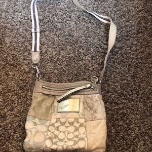 White Coach Purse with Signature C Logo